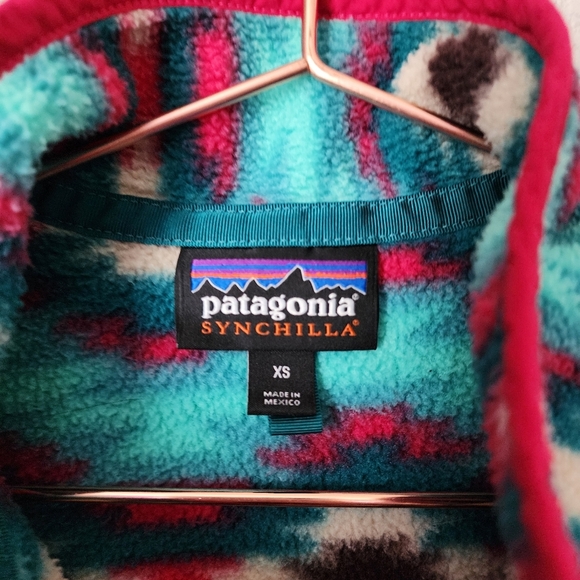 PATAGONIA x VINTAGE rare Wild Desert Print Synchilla fleece snap t size XS - Picture 6 of 9